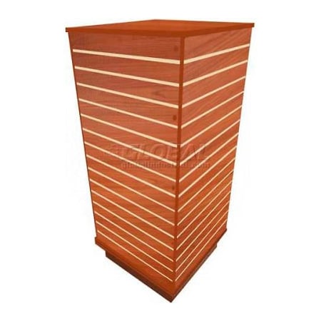 Windmill Slatwall Products Slatwall Cube Display Fixture-Cherry with Spinner Base and Casters RTA-DS-C-Cherry